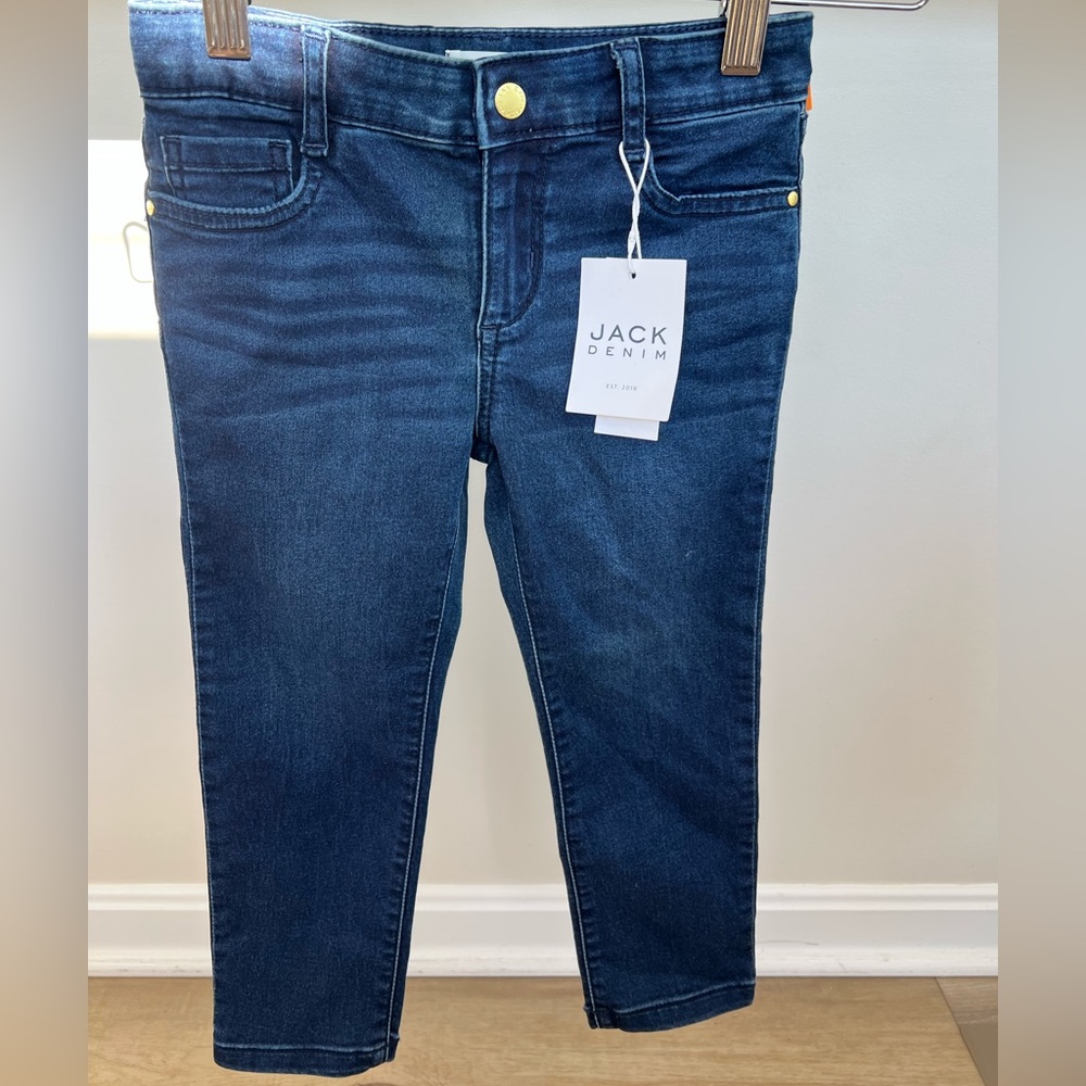NWT Janie and Jack Denim Skinny Jeans in Night Sky Wash - Toddler Girl Size 4